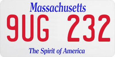 MA license plate 9UG232