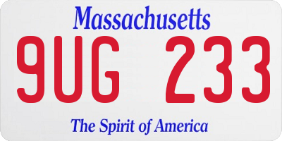 MA license plate 9UG233