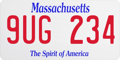 MA license plate 9UG234