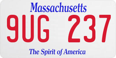 MA license plate 9UG237