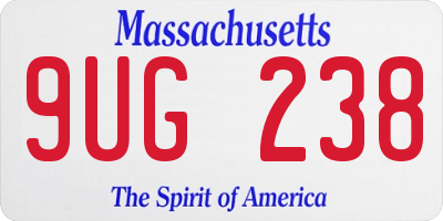MA license plate 9UG238
