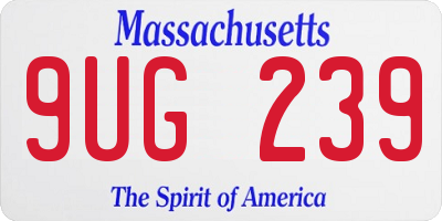 MA license plate 9UG239