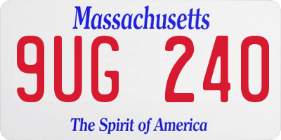 MA license plate 9UG240