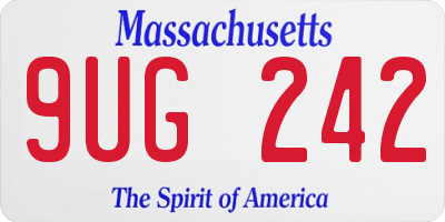 MA license plate 9UG242