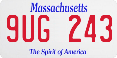 MA license plate 9UG243