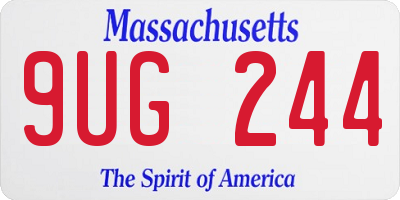 MA license plate 9UG244