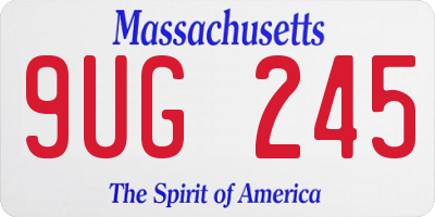 MA license plate 9UG245