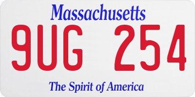 MA license plate 9UG254