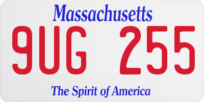 MA license plate 9UG255