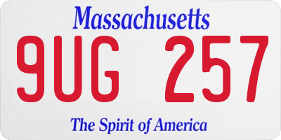 MA license plate 9UG257