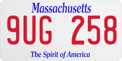MA license plate 9UG258