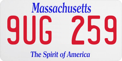 MA license plate 9UG259