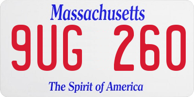MA license plate 9UG260