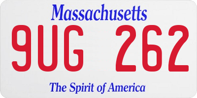MA license plate 9UG262