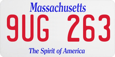 MA license plate 9UG263