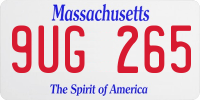 MA license plate 9UG265