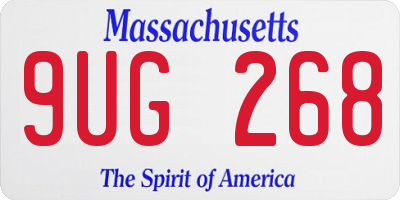 MA license plate 9UG268