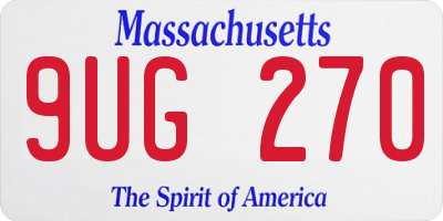 MA license plate 9UG270