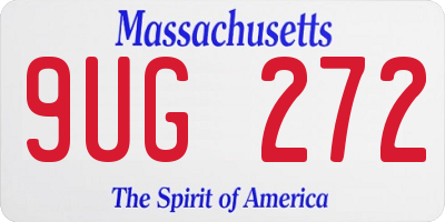 MA license plate 9UG272