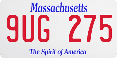 MA license plate 9UG275