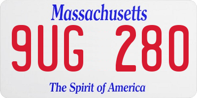 MA license plate 9UG280