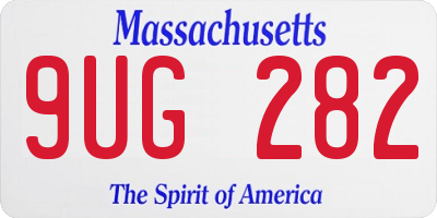 MA license plate 9UG282