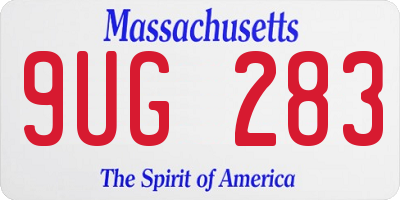MA license plate 9UG283