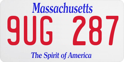 MA license plate 9UG287