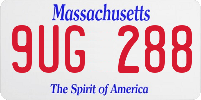 MA license plate 9UG288