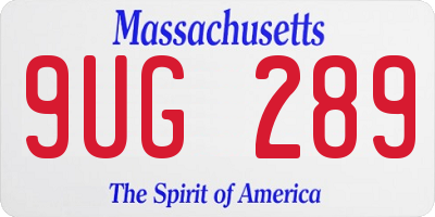 MA license plate 9UG289