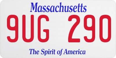 MA license plate 9UG290