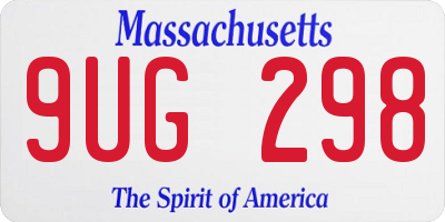 MA license plate 9UG298