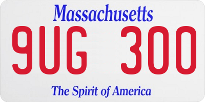 MA license plate 9UG300