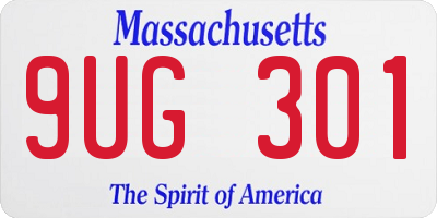 MA license plate 9UG301