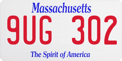 MA license plate 9UG302