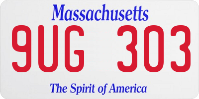 MA license plate 9UG303