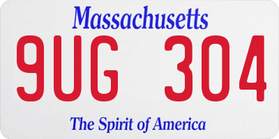 MA license plate 9UG304