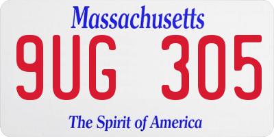 MA license plate 9UG305