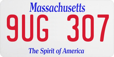 MA license plate 9UG307