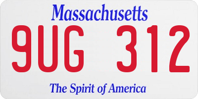 MA license plate 9UG312