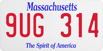 MA license plate 9UG314