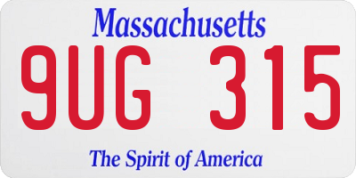 MA license plate 9UG315