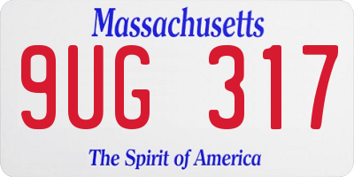 MA license plate 9UG317