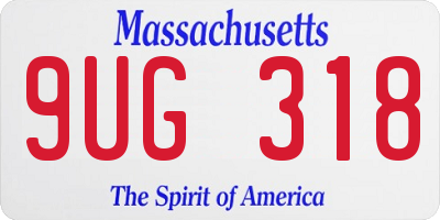 MA license plate 9UG318