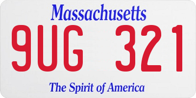 MA license plate 9UG321