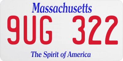 MA license plate 9UG322