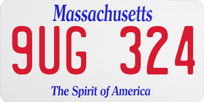 MA license plate 9UG324