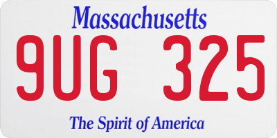 MA license plate 9UG325
