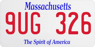 MA license plate 9UG326