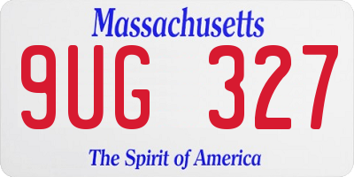 MA license plate 9UG327